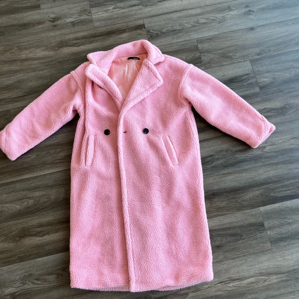 Pink Women's Teddy Coat - Picture 6 of 10